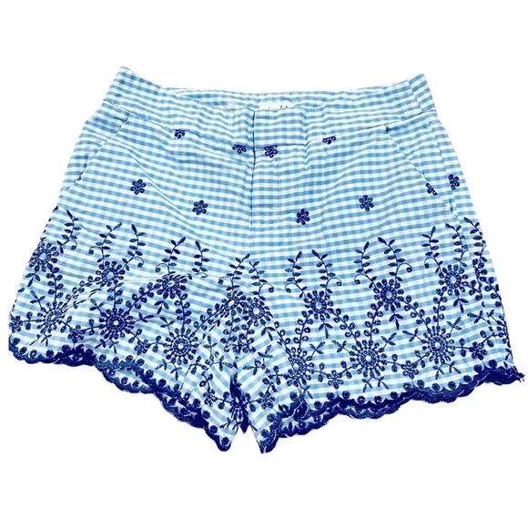 MAISON JULES Womens Light Blue Embroidered Printed Shorts Size 8 - Picture 2 of 9